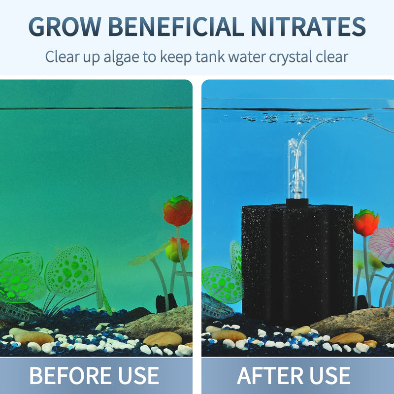 Pawfly Aquarium Nano Bio Sponge Filter Quiet Betta Fry Shrimp and Small Fish Foam Filter for Fish Tank up to 5-220 Gallon Up to 60Gal - BeesActive Australia