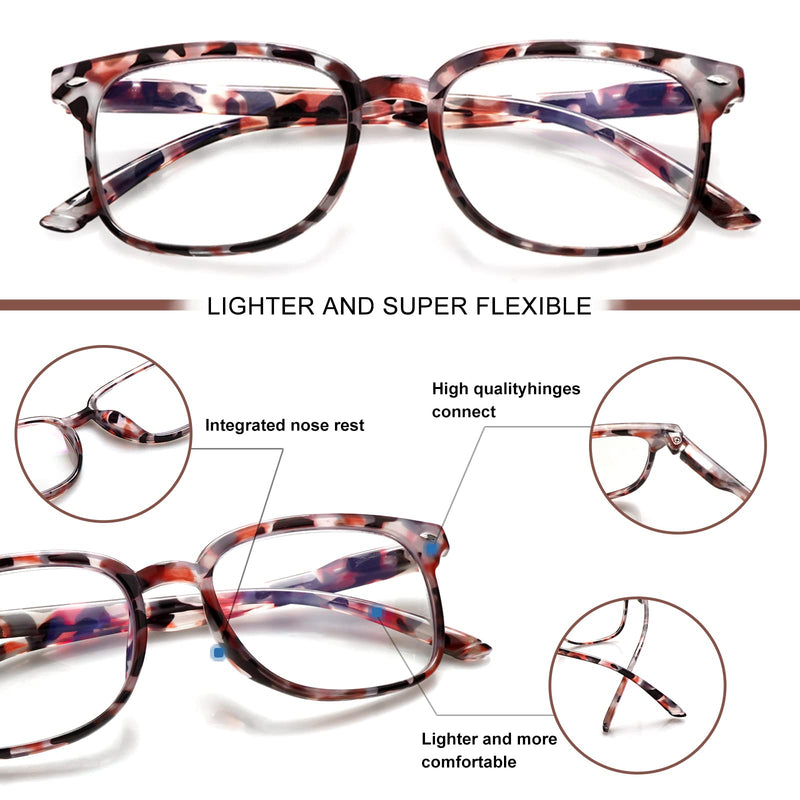 ZONLON 5 Pack Reading Glasses for Women - Anti Blue Light Blocking with Spring Hinges Multicolor 2.5 x - BeesActive Australia