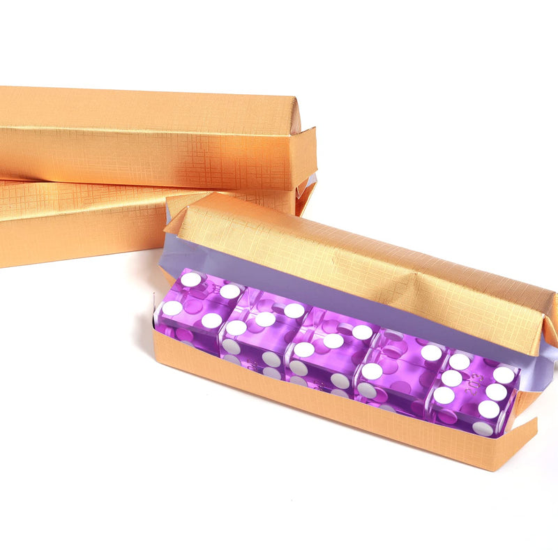 Set of 5 Poker Craps 19mm Serialized Casino Dice - Purple 19mm Purple Casino Dice Set - BeesActive Australia