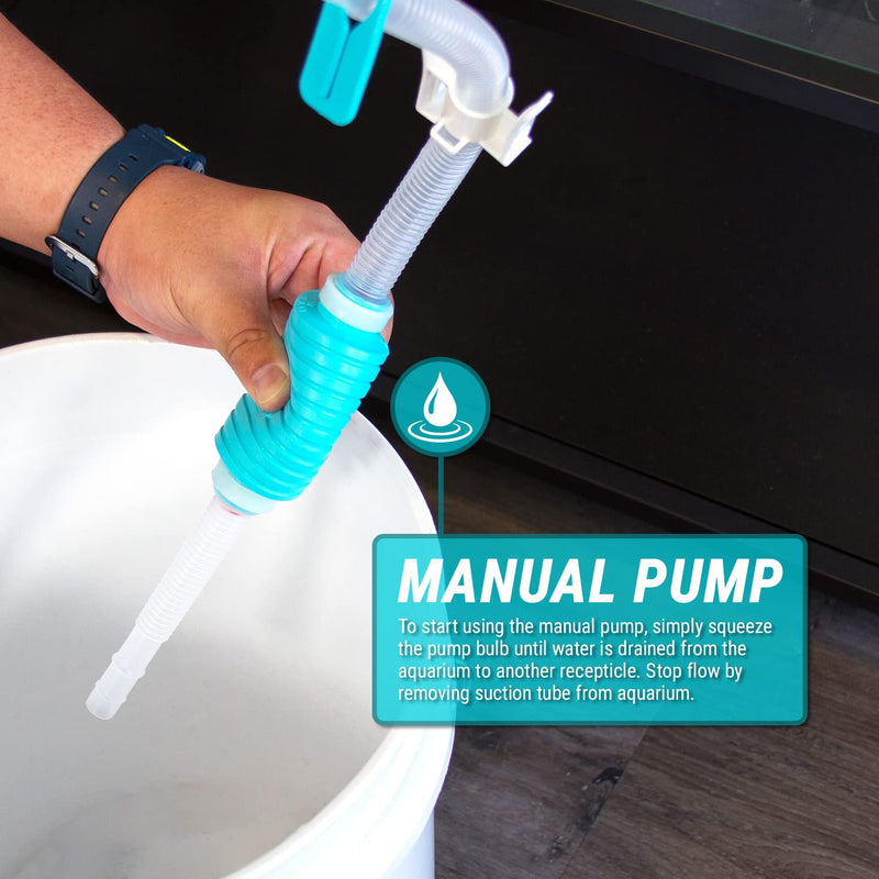 TERA PUMP - Fish Tank Cleaner, Compatible to Clean Gravel, Sand and Aquariums. Long Nozzle Flow Controller to Change Water (BPA Free) - BeesActive Australia