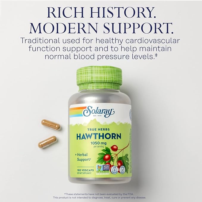 Solaray Hawthorn 525 mg 180 VegCaps - BeesActive Australia