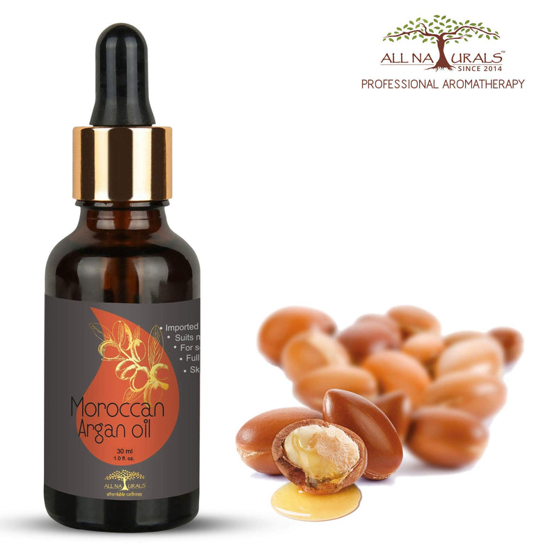 All Naturals Argan Oil - Cold Pressed (Imported From Morocco) Pure & Undiluted Carrier Oil For Hairfall, Hairloss & Sensitive Skin & Face Massage - 30ML - BeesActive Australia