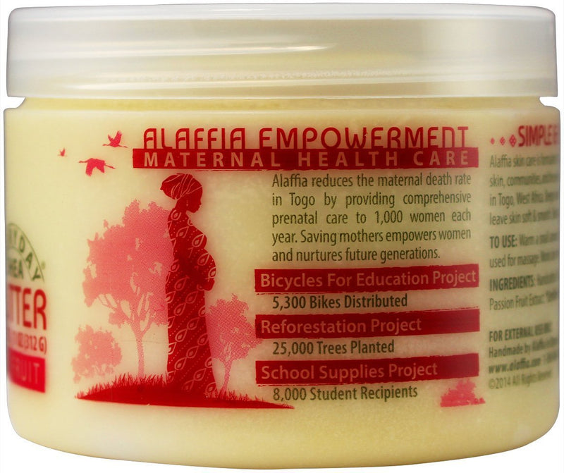 Alaffia Pure Unrefined Shea Butter, Passion Fruit. Deeply Hydrates and Moisturizes Skin. Suitable for All Skin Types. Fair Trade, Cruelty Free, No Parabens, Vegan. 11 Oz - BeesActive Australia
