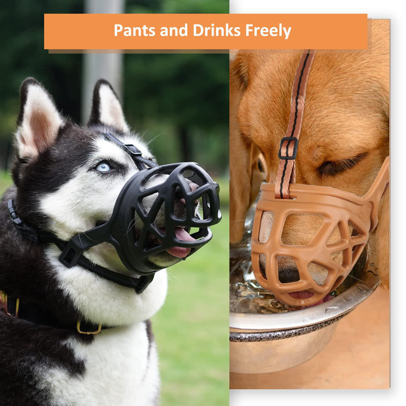Dog Muzzle, Basket Muzzle for Biting, Chewing and Scavenging, Humane Cage Mouth Cover, Perfect for Grooming and Training Medium, Large Aggressive Reactive Dogs Black L - BeesActive Australia