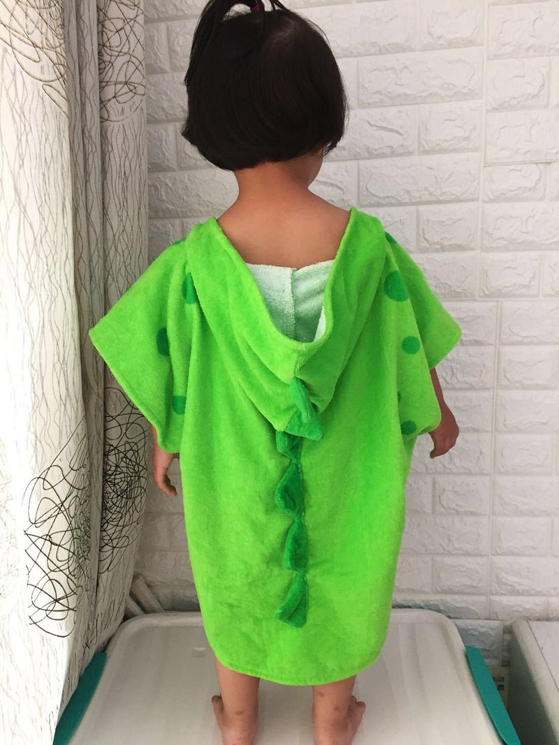 Children Bath Towel Robe Kids Hooded Beach Swimming Poncho Dinosaur Pattern Green S - BeesActive Australia