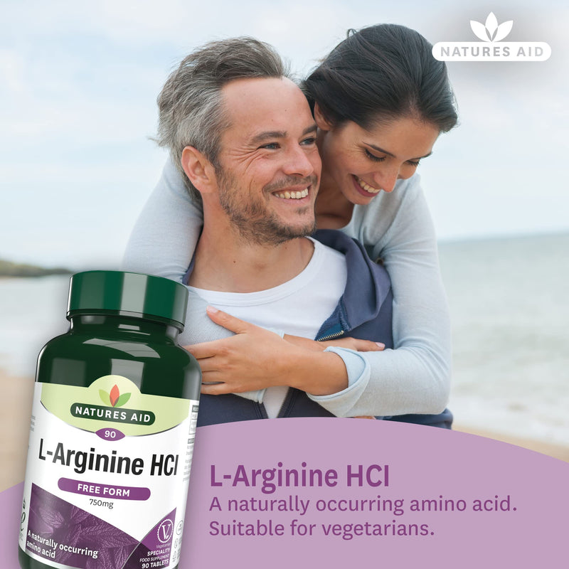 Natures Aid 750mg L-Arginine Tablets - Pack of 90 132230 - BeesActive Australia