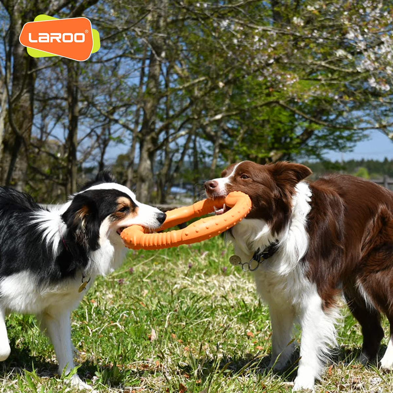 LaRoo Dog Flying Ring Toys, Floating Flying Dog Disc Toys, Summer Pet Training Outdoor Durable Chew Toys for Medium and Large Dogs Orange-L - BeesActive Australia