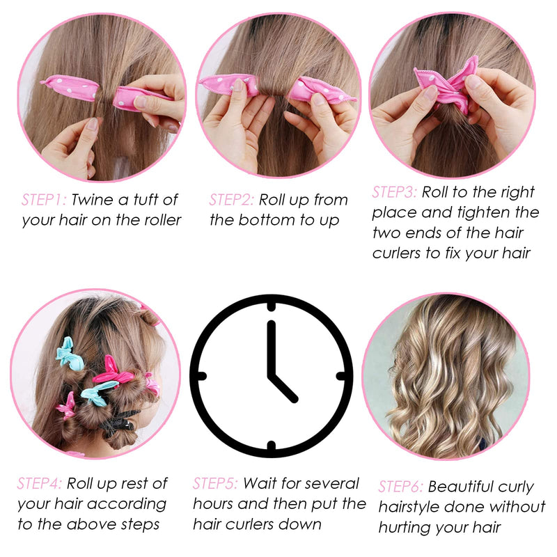 Heatless Hair Curlers Soft Sleep Foam Hair Rollers Pillow Sponge Rollers DIY Sponge Hair Styling Rollers Tools for Women Girls (10 Pack) - BeesActive Australia