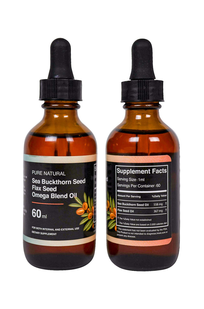 Sea Buckthorn Oil Organic by Sea Buckthorn Farm - 100% Pure Natural Omega Blend Oil Anti Aging for Skin Hair and Nails - 2 oz - BeesActive Australia