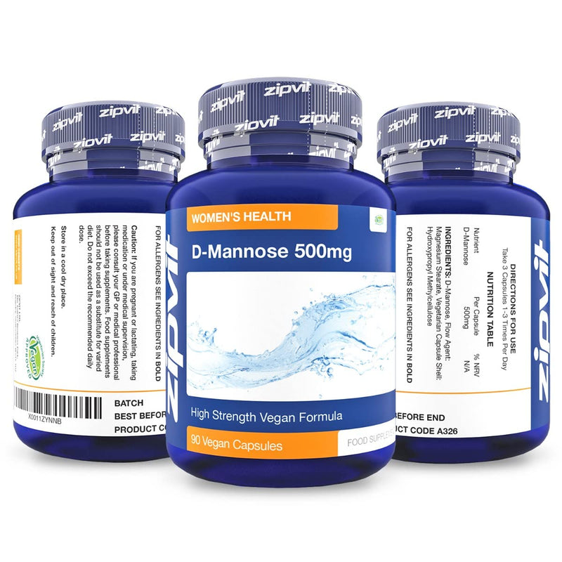 D-Mannose 1500mg Per Serving, 90 Vegan D Mannose Capsules. Natural Cystitis Supplement for Women and Men. UK Manufactured. - BeesActive Australia