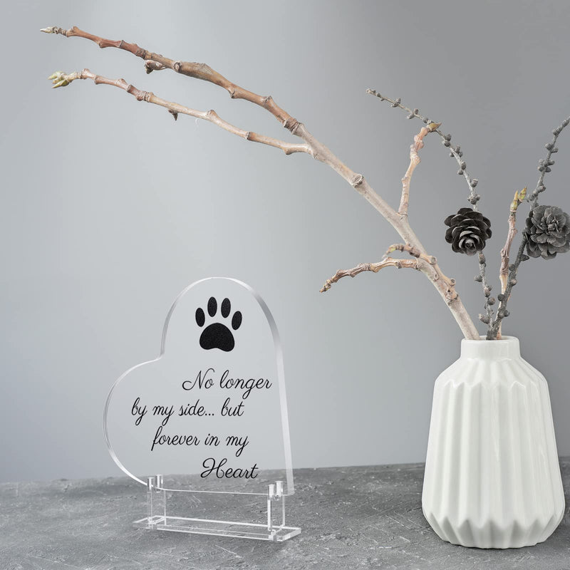 6 x 6 Inch Pet Memorial Gift, Heart Shaped Loss of Dog Sympathy Gift Remembrance, Acrylic Memorial Bereavement Keepsake with Paw Footprint and Sympathy Poem for Loss of Pet, Indoor Decoration - BeesActive Australia