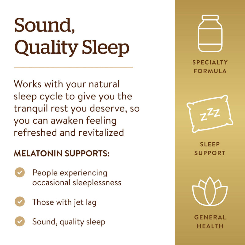 Solgar Melatonin 10mg, 60 Tablets - High-Dosage - Helps Promote Relaxation & Sleep - Clinically-Studied Melatonin - Supports Natural Sleep Cycle - Vegan, Gluten Free, Dairy Free, Kosher - 60 Servings - BeesActive Australia