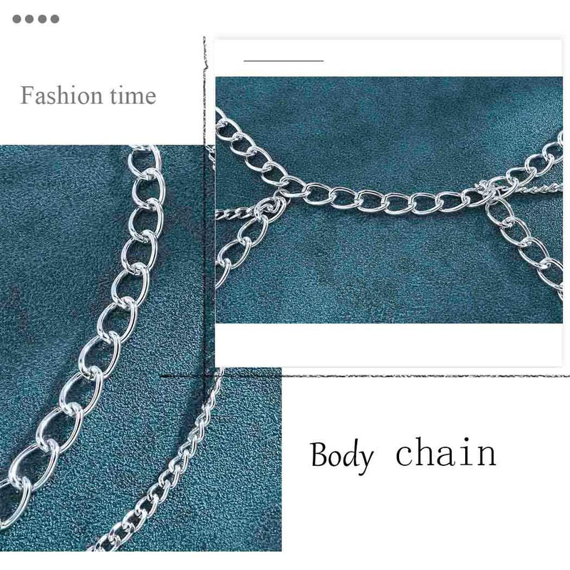 Simsly Body Chain alloy party Waist Chain Body Jewelry for Women and Girls. (Silver) - BeesActive Australia