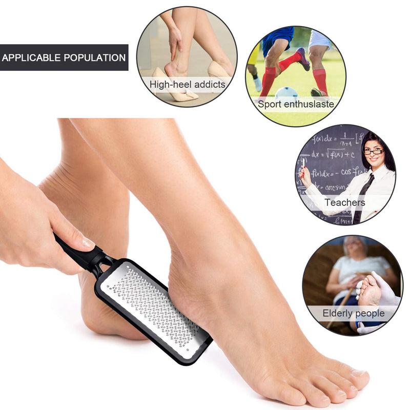 Foot File by Joovre, Best Callus Remover for Dry and Wet Feet, Exfoliates, Removes Hard Skin, Surgical Grade Stainless Steel File (Black) - BeesActive Australia