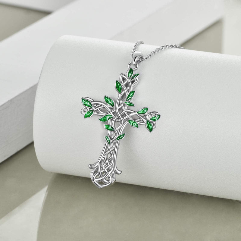 ONEFINITY Religious Cross Pendant Necklace Sterling Silver Origami Cross Pendant Gifts for Women Men Jewelry tree of life - BeesActive Australia