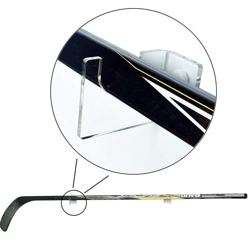YYST Clear Acrylic Hockey Stick Wall Rack Wall Mount for Horizontal Display - No Stick 1 - BeesActive Australia