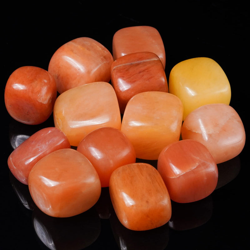 800+ Carat, 13 Pcs Red Aventurine Tumbled Stones and Crystals Bulk Set for Chakra Reiki Healing Balancing Crystals Polished Stones Gemstones and Crystals Tumble for Gift Home Decor Size: 20-25mm #004 Red Aventurine - BeesActive Australia
