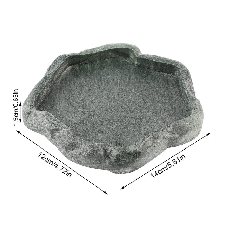 Reptile Feeder,Reptile Rock Food Dish,Terraium Bowl Plastic Shallow Reptile Feeder for Food and Water Feeding Dish for Lizard Gecko Bearded Dragon Chameleon(S-Moyu Green) S Moyu Green - BeesActive Australia