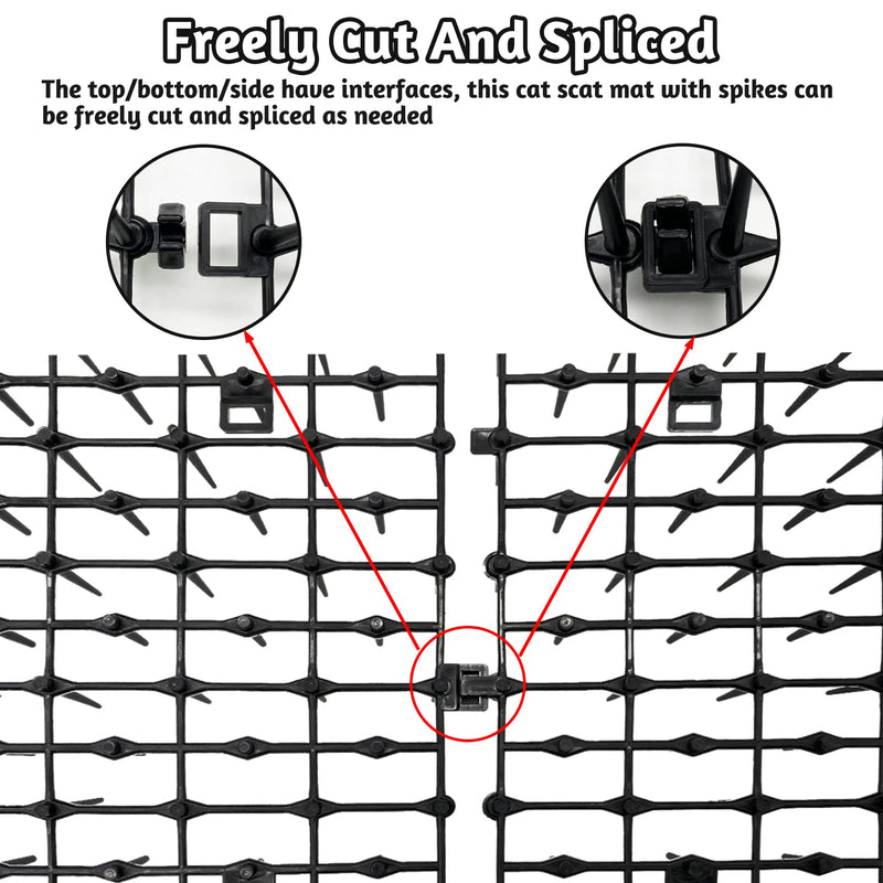 Fhiny 6.6FT/13.1FT Cat Scat Mat with Spikes, Digging Cat Deterrent Devices Prickle Strips Roll Anti Kitten Stopper Training Network for Indoor/Outdoor Pets Dogs Protect Furniture S: 78.8" L×12 "W - BeesActive Australia