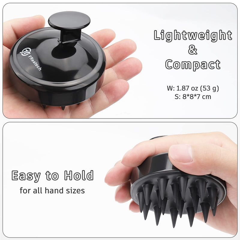 FREATECH Hair Scalp Massager Shampoo Brush, Shower Hair Brush with Long & Flexible Silicone Bristles for Scalp Scrub, Head Massage and Hair Growth, Dandruff Comb Scalp Scrubber Exfoliator, Black - BeesActive Australia