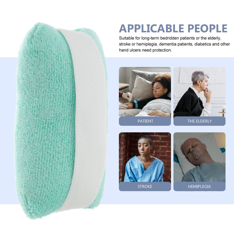EXCEART Palm Grip Hand Contracture Cushion with Elastic Band Anti-Microbial Sweat Resistant Machine Washable Palm Protector Green - BeesActive Australia