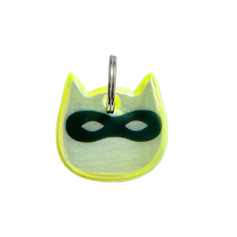 Kittyrama Reflective Cat Charm. Safety Cat Tag. Lightweight, High Visibility, Waterproof. Fits All Reflective Cat Collars. Other Styles Available Yellow Ninja Cat - BeesActive Australia
