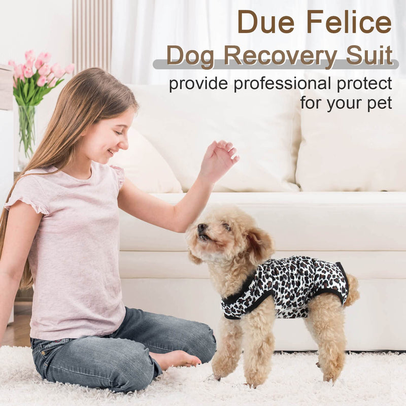 Due Felice Dog Surgery Recovery Suit Pet Onesie After Surgery Wear Pet E-Collar Alternative for Female Male Dog X-Large Leopard Print - BeesActive Australia