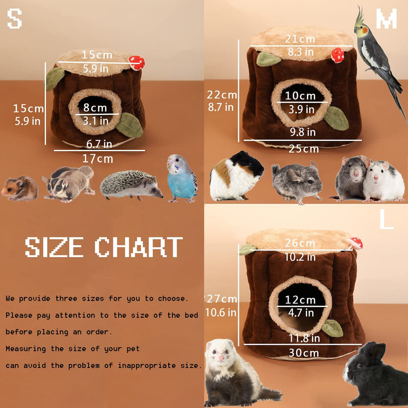 LeerKing Guinea Pig Bed, Cozy Hamster Guinea Pig Hideout House Cage Stuff Accessories for Rat, Bearded Dragon, Chinchilla, Ferett, Hedgehod, Rabbit Large Brown - BeesActive Australia