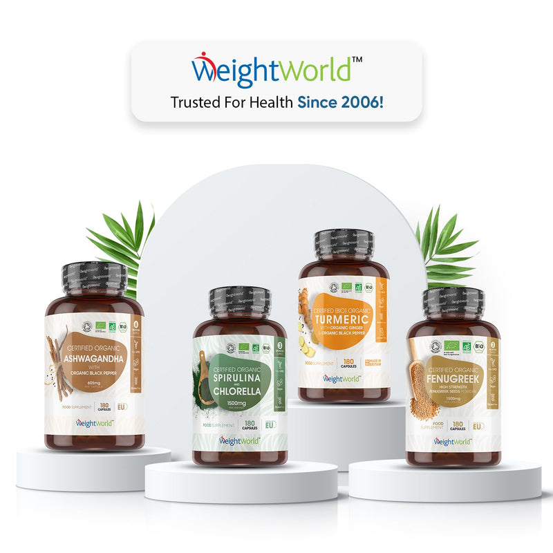 Organic Turmeric Capsules High Strength 1520mg - with Black Pepper & Ginger - 180 Capsules (3 Months Supply) - Soil Association Certified Turmeric Supplement - Natural & Vegan - Made in The UK - BeesActive Australia
