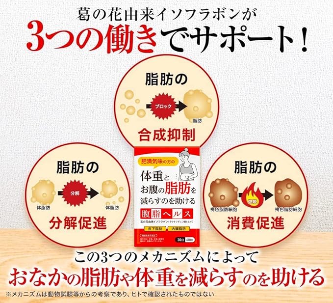 DUEN Abdominal Fat Health, Tummy Fat, Visceral Fat and Subcutaneous Fat Supplement, Functional Claimed Food, Isoflavone Derived from Katsusha - BeesActive Australia