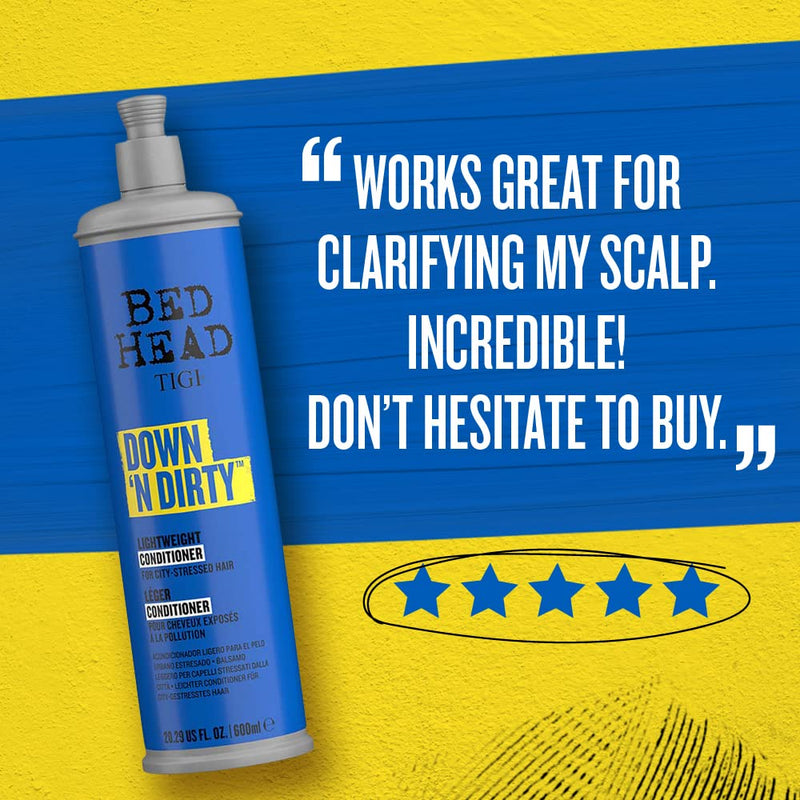 Bed Head by TIGI Down N' Dirty Clarifying Detox Conditioner to Remove Build-Up for All Hair Types 600ml - BeesActive Australia