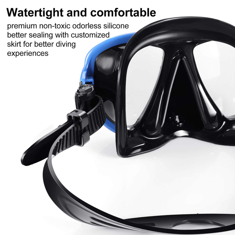 [AUSTRALIA] - KUYOU Snorkel Mask Adult, Profession Scuba Mask Adult Diving Mask Plating Impact Resistant Tempered Glass Anti-Fog Anti-Leak 