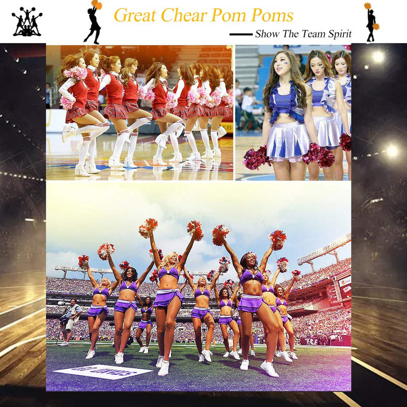 [AUSTRALIA] - CREATIEE-PRO 2Pcs Metallic Cheerleading Pom Poms, 1 Pair Cheerleader Cheering Squad Pompoms for Kids Boy Girl Adults School Sports Games Team Spirit Cheer Dance Party(6 Inches) Black-Gold 