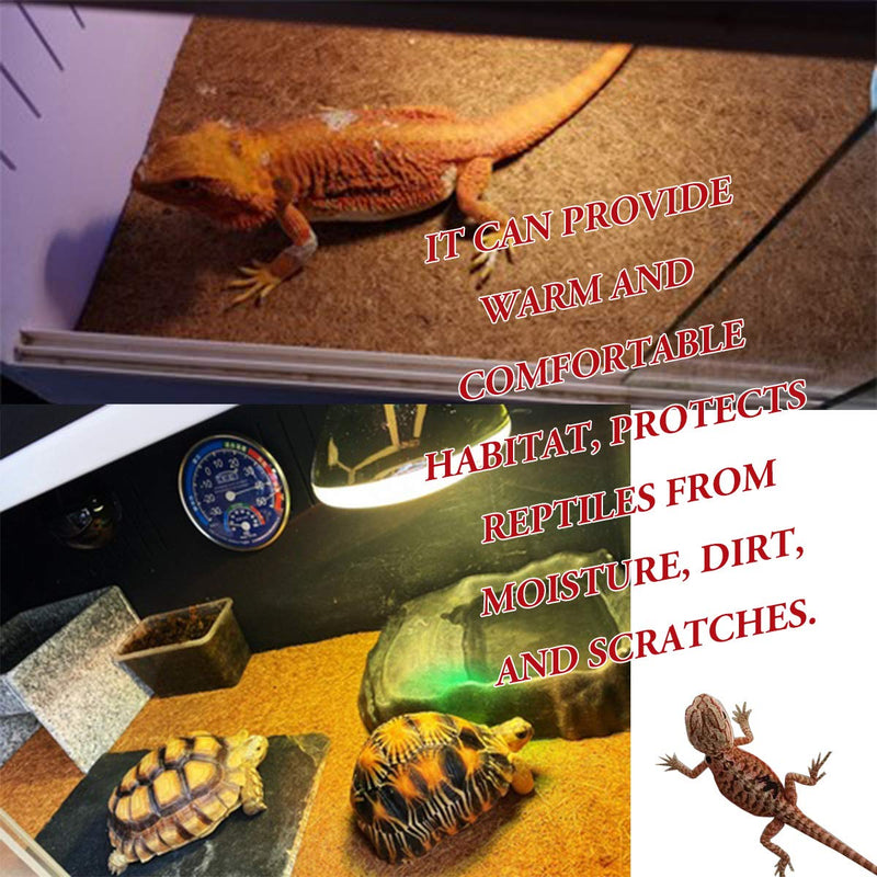 Natural Coconut Fiber Reptile Carpet Tortoise Carpet Mat for Pet Terrarium Liner, Reptile Bedding Supplies for Lizard Chameleon, Tortoise, Bearded Dragon 36"x18" 2pack - BeesActive Australia