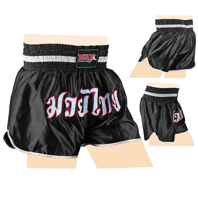 MRX Boxing Shorts for Men Training Fighting Muay Thai Shorts Boxing MMA BJJ Short Kickboxing Trunks Clothing Black XX-Large - BeesActive Australia