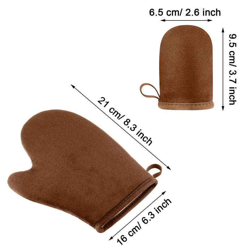 TOODOO 4 Pieces Double Sided Soft Microfiber Self Tanning Mitt Applicator Mini Finger Face Gloves for Self Tanner (Black and Brown) Black and Brown - BeesActive Australia