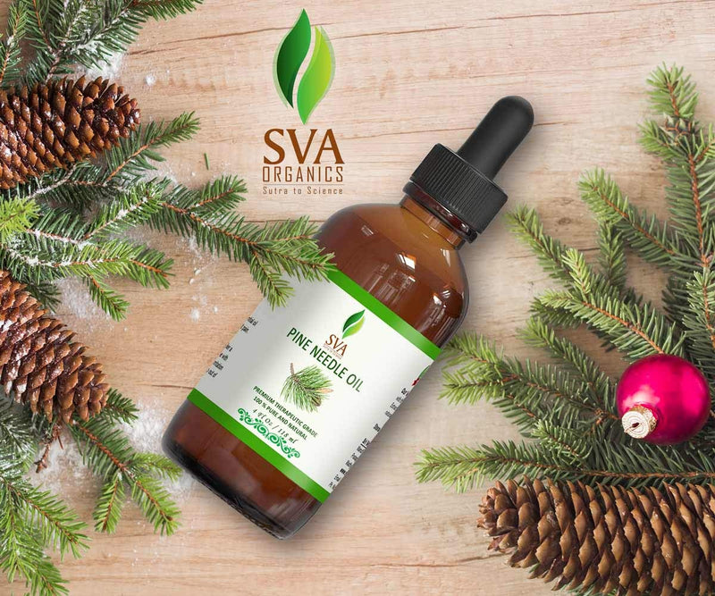 SVA ORGANICS Pine Needle Essential Oil Large Size 4 OZ (118 ML) Therapeutic Grade, 100% Pure Premium Grade Oil for Skin and Hair Care - BeesActive Australia