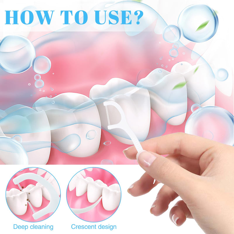 200 Pcs Dental Floss, Twin-Line Floss Picks Dental Floss Sticks Disposable Dental Floss Toothpick, 2 in 1 Interdental Floss Sticks with Portable Cases Toothpicks Sticks for Teeth Cleaning - BeesActive Australia
