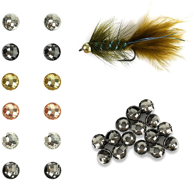 Eupheng Tungsten Beads Diamond Faceted Slotted Fly Tying Materials Black Nickle 3/32''(2.5mm) - BeesActive Australia