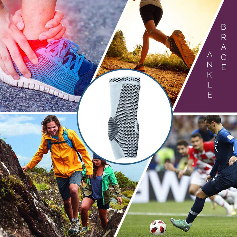 NeoTech Care Ankle Support Brace, Bamboo Fiber, Gray (Size XS, 1 Unit) X-Small (Pack of 1) - BeesActive Australia
