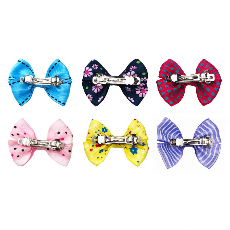 PET SHOW 20pairs Big Bowknot Dogs Hair Bow Clips with French Barrette Clip for Small Medium Large Dogs Puppies Cats Topknot Grooming Hair Accessories - BeesActive Australia