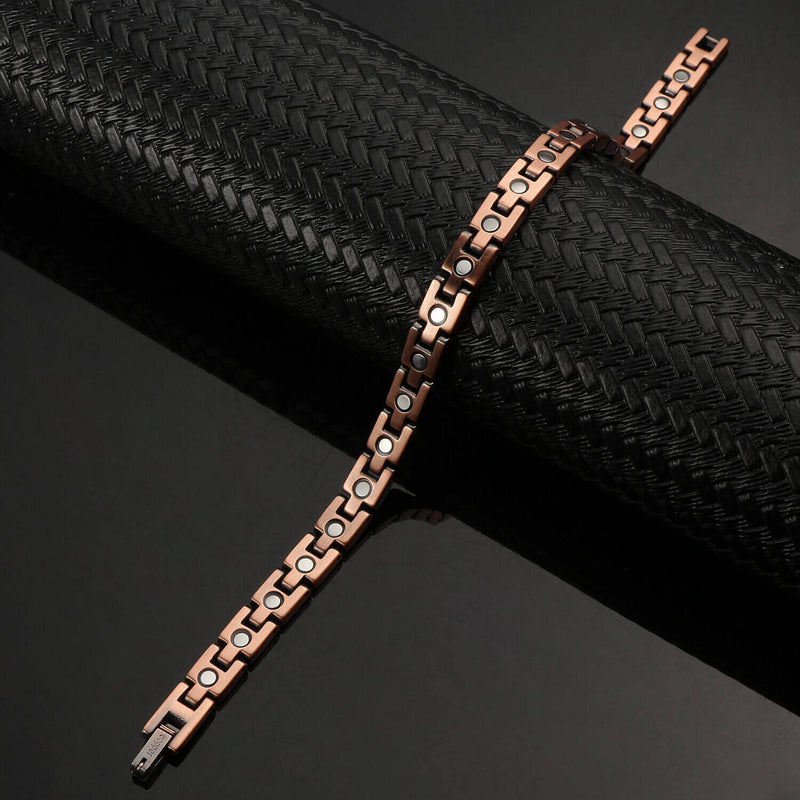 MagEnergy Pure Copper Magnetic Bracelet for Women Copper Wristband with 3500 Gauss Magnets Adjustable Jewelry Gifts (Copper) - BeesActive Australia