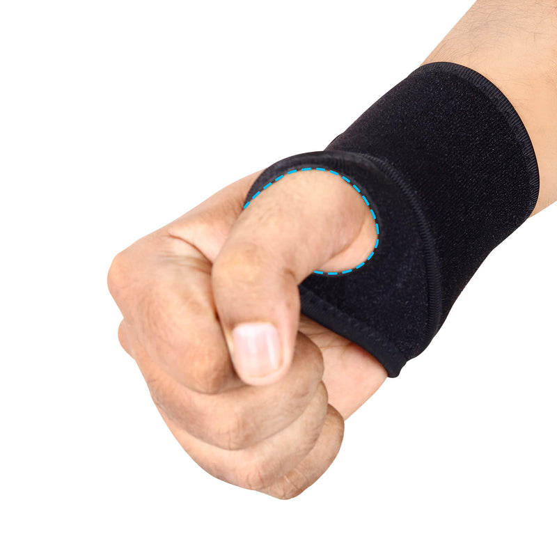MCD Wrist Supports Comfortable, Lightweight, Hand & Wrist Braces Adjustable Wrist Compression Support Fit for both Left & Right Hand Wrist Support for Fitness, Weightlifting, Gymnastics & Relief Single Black - BeesActive Australia