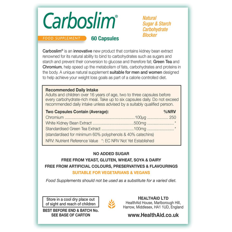 HealthAid Carboslim Phase 2-60 Capsules - BeesActive Australia