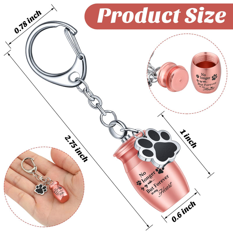 Tudomro Cylinder Cremation Urn Keychain Memorial Ashes Jewelry Pet Urns for Dogs Ashes Pet Cremation Jewelry Dog Ashes Keepsake Stainless Steel Pet Puppy Dog Paw Charm with Storage Bag for Memorial Pink - BeesActive Australia