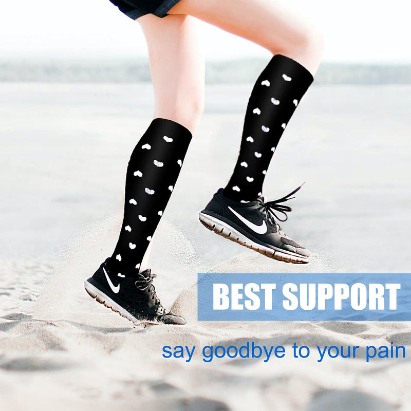 4 Pairs Compression Socks - Compression Socks for Women & Men Circulation - Best Support for Nurses, Running, Athletic F-multicoloured 01 Small-Medium - BeesActive Australia