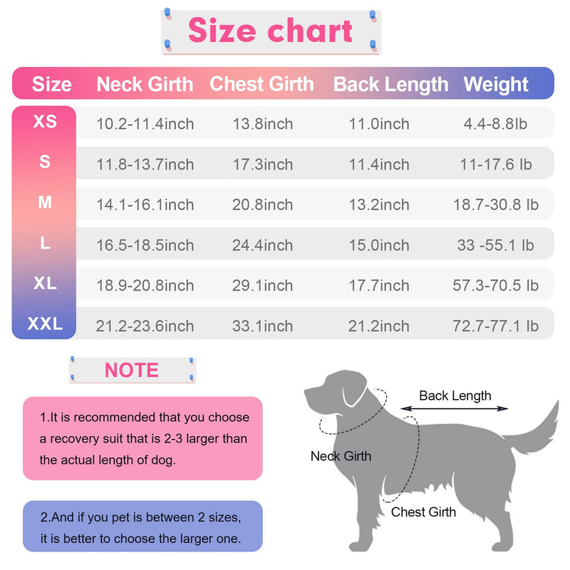 Vanansa Recovery Suit for Dogs Cats After Surgery Prevent Licking Dog Bodysuit Puppy Surgical Clothes Post-Operative Vest S Grapefruit - BeesActive Australia