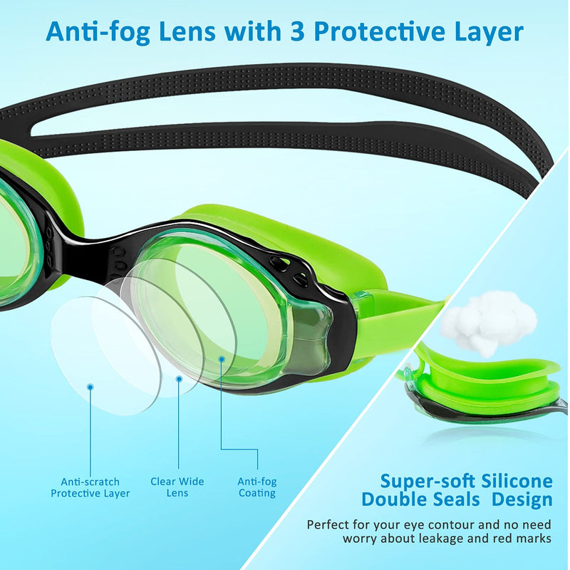 Kids Swim Goggles, 2 Pack Swimming Goggles Anti Fog No Leaking Goggles for Kids Children Girls and Boys(6-14) - BeesActive Australia