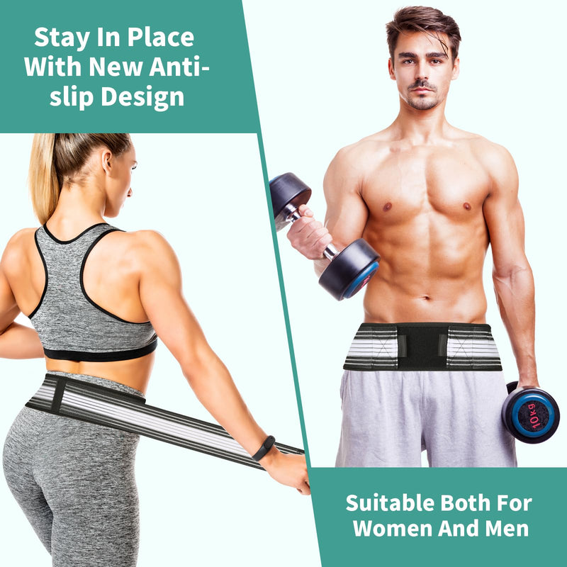 Si Belt Sciatica Brace Women Men Sacroiliac Hip Support Belt Pain Relief Compression Belt for Lower Back Joint Pelvic Sacrum Pregnancy Nerve Sciatic Trochanteric - Medium Large Size for 32-47in M/L Size For 32 - 47 in - BeesActive Australia