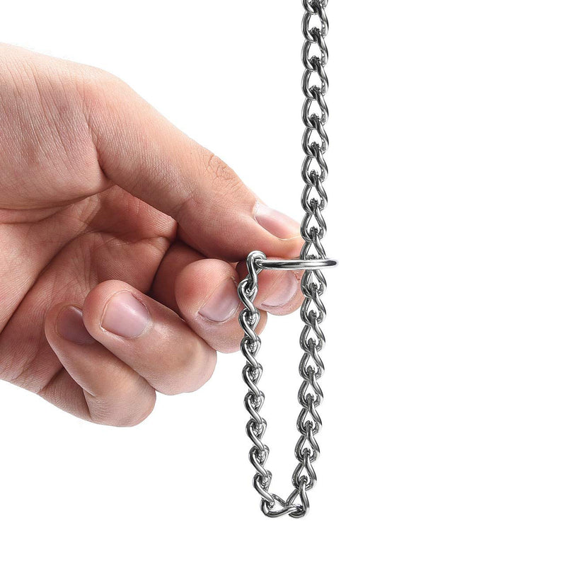 Mogoko Stainless Steel Dog Choke Chain Collar, Puppy Metal P Chain Slip Collar Pet Training Walking Choker 2.0mm x 14.0 inch - BeesActive Australia